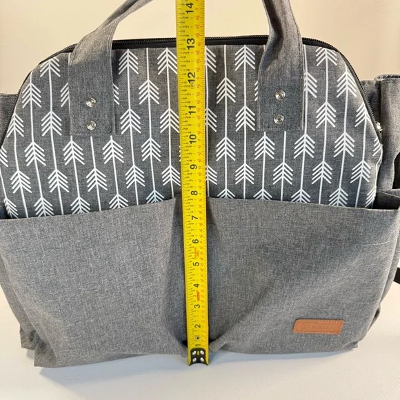 Leke Baby Gray Diaper Bag Tote - Picture 16 of 17